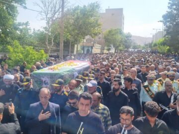 پیکر مطهر شهید فراجا در نهاوند تشییع شد