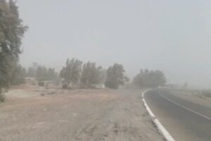وزش تندباد، گرد و خاک و بارش همرفتی در کاشان