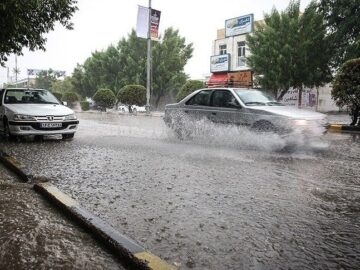 بارش باران تابستانه در شیراز