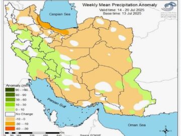 پیش‌بینی بارش‌ها تا ۲ شهریور؛ بارندگی‌ها کمتر از نرمال خواهد بود