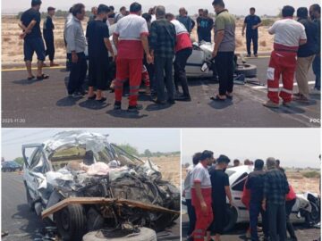 ۳ جانباخته و ۲ مصدوم در حادثه رانندگی محور خورموج به کاکی