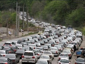 ترافیک سنگین در محور چالوس