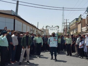 مراسم تشییع شهید حادثه تروریستی دادگستری زاهدان در زابل برگزار شد