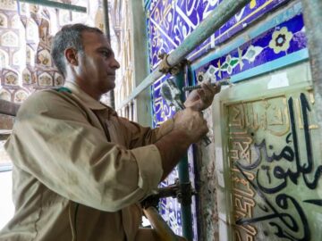 آغاز عملیات مرمت و بهسازی محراب ایوان مقصوره مسجد گوهرشاد