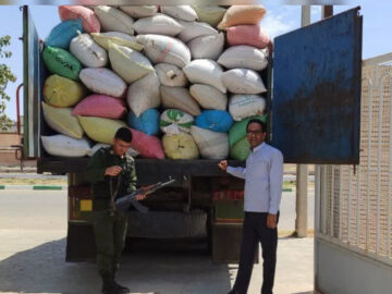 کشف و توقیف ۱۳ تن پسته جنگلی قاچاق در سرخس