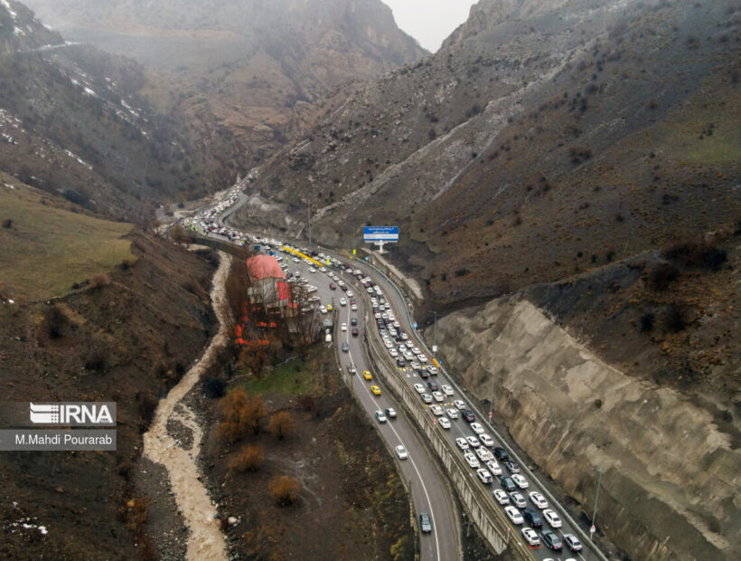 ترافیک سنگین در محور چالوس و آزادراه تهران- شمال
