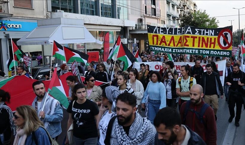 اعتراض هزاران نفر در یونان  علیه نسل‌کشی در غزه