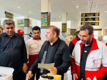 بازدید میدانی دبیرکل جمعیت هلال احمر از خدمات رسانی به زوار اربعین در مرز خسروی