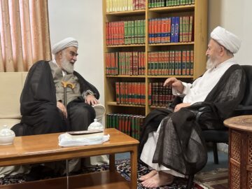 مسوول دفتر مقام معظم رهبری با آیت‌الله سبحانی دیدار کرد