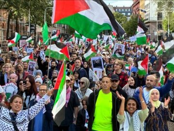 حامیان فلسطین در سوئد علیه اشغالگری رژیم صهیونیستی تظاهرات کردند
