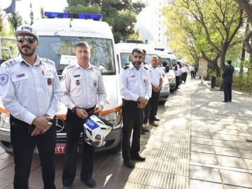 خدمت‌رسانی اربعینی اورژانس فارس در گرمای مرز چذابه