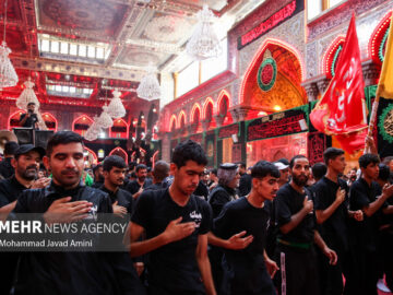برافراشته شدن پرچم حشدالشعبی توسط مواکب عراقی در حرم امام حسین (ع)