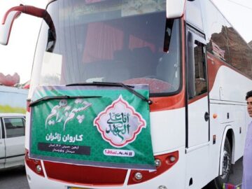اعزام اولین کاروان اتوبوسی زائران اربعین از استان سیستان و بلوچستان