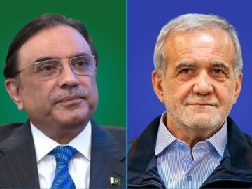 استقبال زرداری از رئیس جمهور ایران در کاخ ریاست جمهوری پاکستان