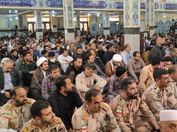 اجتماع وحدت آفرین شیعیان و اهل سنت زاهدان به مناسبت چهلم شهدای اقتدار
