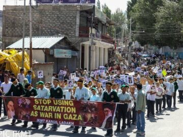تظاهرات گسترده هندی‌ها در حمایت از غزه با شعار «لبیک یاخامنه‌ای» +فیلم