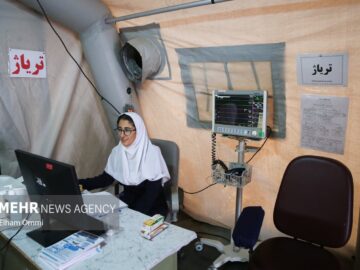 بیمارستان شیخ‌الاسلام مستقر در مرز باشماق مهیای خدمت به زوار اربعین