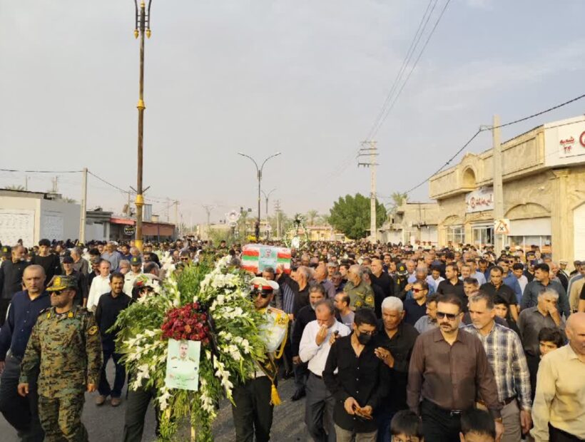 تشییع باشکوه پیکر مطهر شهید سرهنگ «حسین احمدی» در دشتستان
