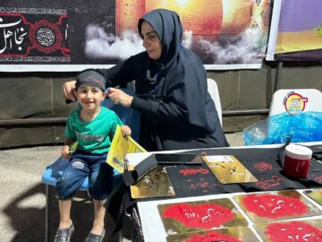 برپایی موکب و پایگاه فرهنگی کودکان در مرز بین المللی مهران