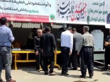 تقدیر زائران اربعین حسینی از خدمات مواکب دهگلان و دعا برای مردم غزه