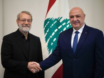 دیدار لاریجانی با رئیس‌جمهور لبنان