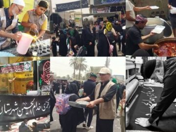 خدمت‌رسانی موکب گناوه به زائران اربعین در کربلا