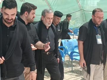 حضور عباس عراقچی در مسیر پیاده روی اربعین