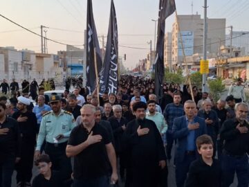 پیاده روی دلدادگان اربعین حسینی در گناوه