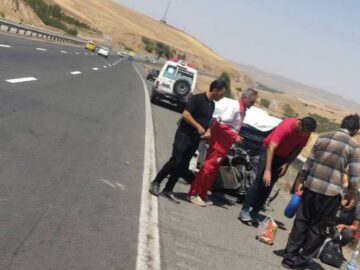 ۴ مصدوم بر اثر برخورد سواری با گاردریل در آزادراه پیامبر اعظم(ص)