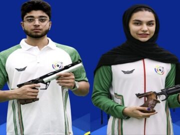 تیم نوجوانان میکس تپانچه ۱۰ متر به مدال نقره رسید
