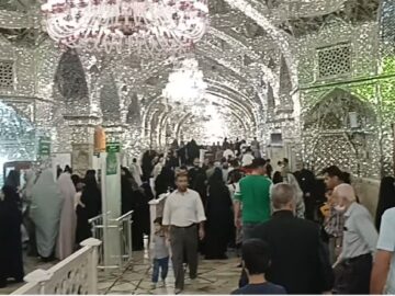 فیلم| حال وهوای آستان حضرت عبدالعظیم در شام شهادت امام حسن عسکری(ع)