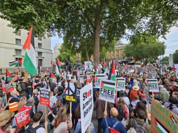 لندن بار دیگر صحنه خشم حامیان فلسطین شد + تصویر