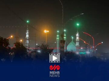 رجزخوانی علیه رژیم صهیونی از فراز گنبد مسجد جمکران