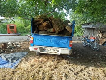 کشف ۵ تن چوب جنگلی قاچاق در عملیات مشترک پلیس و سپاه رباط کریم