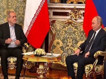 پزشکیان و پوتین با یکدیگر دیدار کردند
