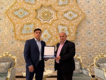 استقبال دبیرکل فدراسیون تاجیکستان از مهدی تاج