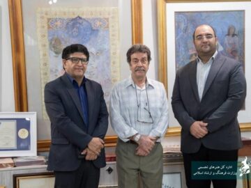 دیدار مدیرکل تجسمی با محمدباقر آقامیری؛ درخواست نگارگر پیشکسوت چه بود؟