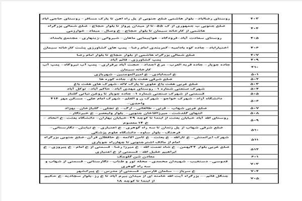 جدول زمان بندی قطعی برق شهر کرمان در روز یکشنبه ۲۳ شهریور