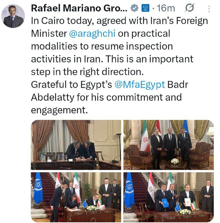 رافائل گروسی: درباره سازوکارهای عملی با «عراقچی» توافق کردم