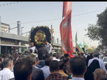 آغاز مراسم تشییع پیکر شهید آتش‌نشان مشهدی