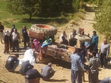 سقوط مرگبار تراکتور در الیگودرز