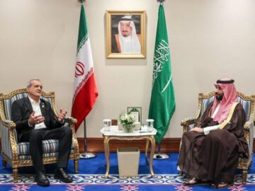 دیدار ولیعهد عربستان با پزشکیان