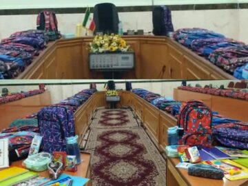 بسته‌های نوشت‌افزار بین دانش آموزان نیازمند گناوه توزیع می شود