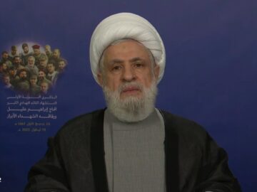 سخنرانی دبیرکل حزب الله لبنان آغاز شد