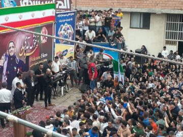استقبال از رحمان عموزاد در زادگاهش خلیل شهر